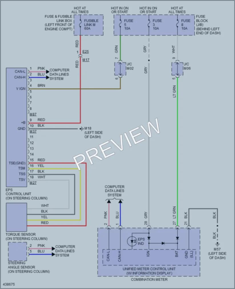 2014 Nissan Sentra Electronic Power Steering wiring diagram preview