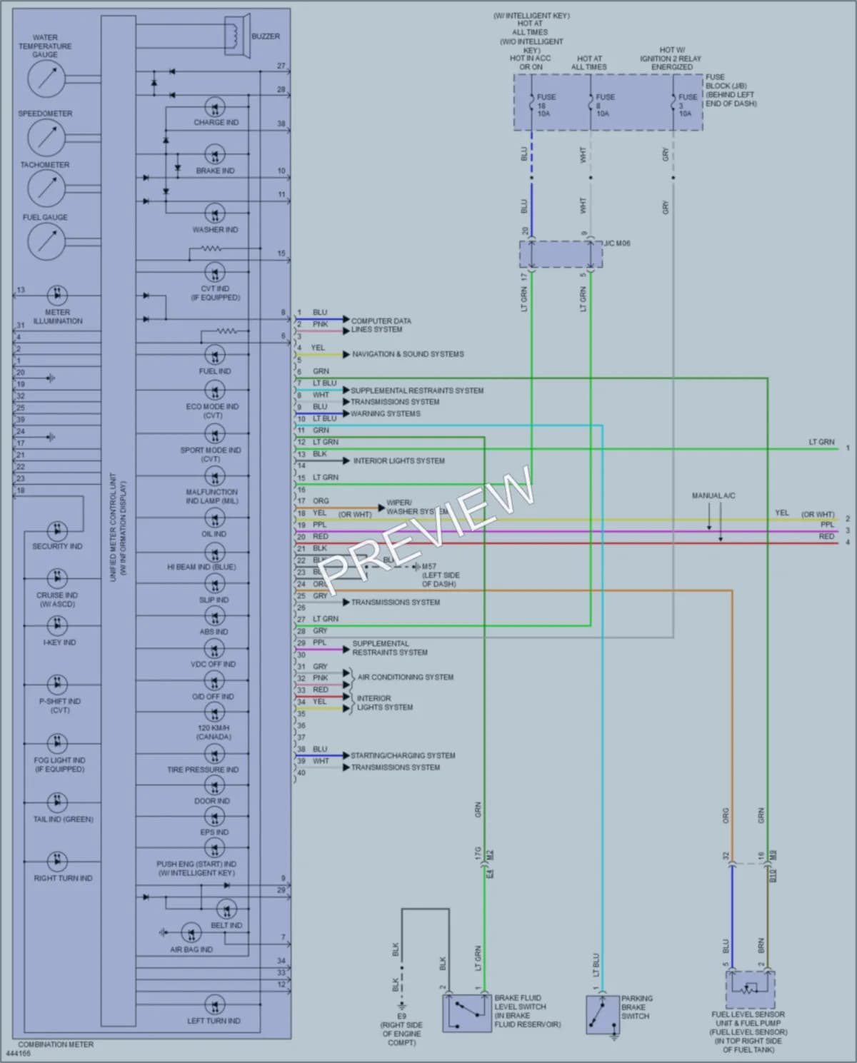 2014 Nissan Sentra Instrument Cluster wiring diagram preview