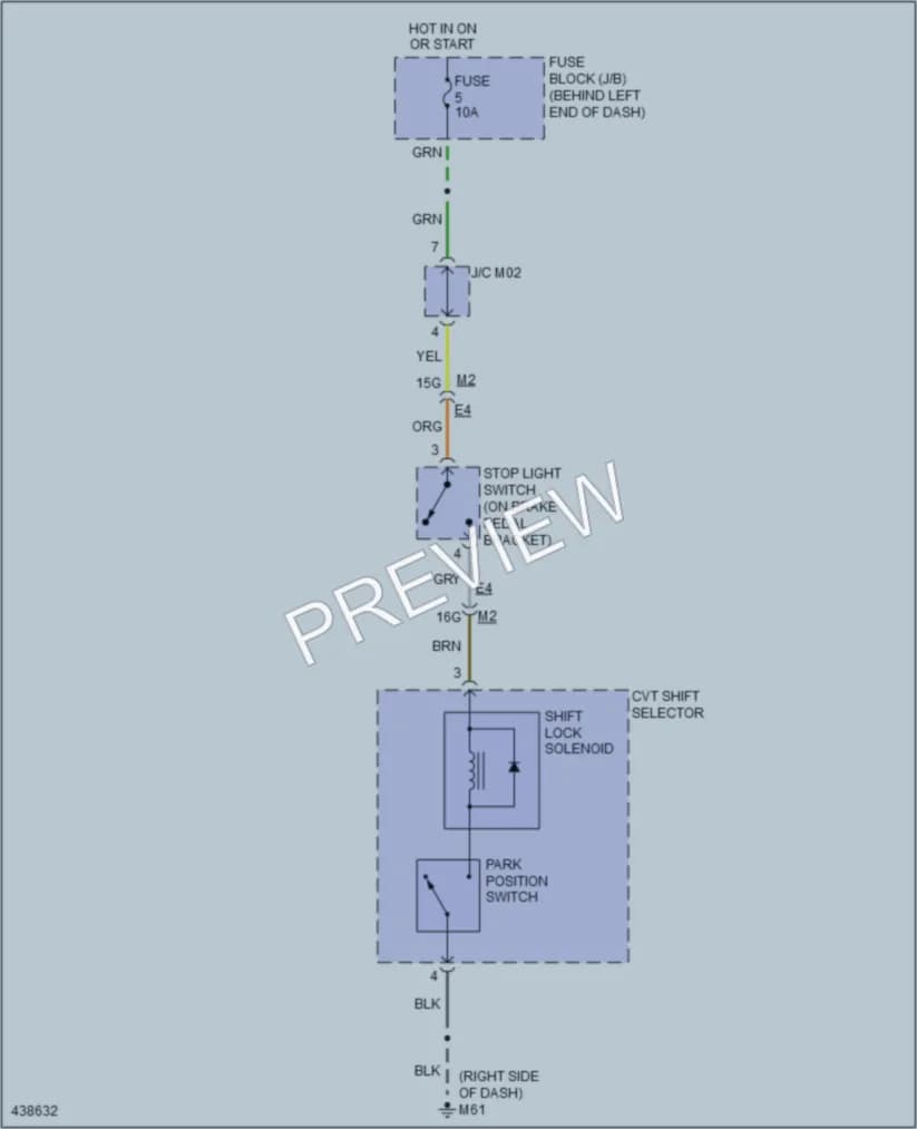 2014 Nissan Sentra Shift Interlock wiring diagram preview