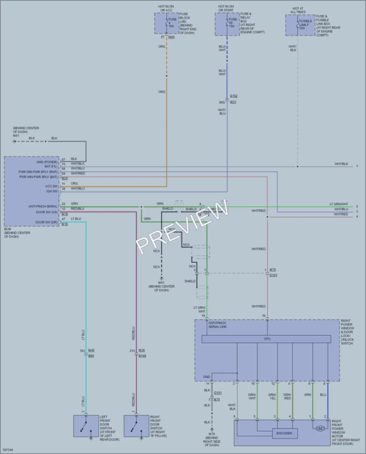 2014 Nissan Titan Power Windows wiring diagram preview
