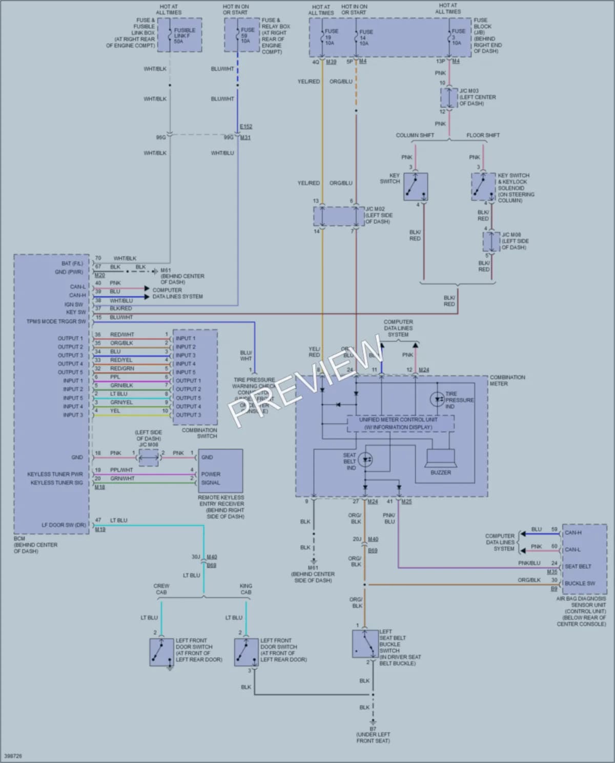2014 Nissan Titan Warning Systems wiring diagram preview