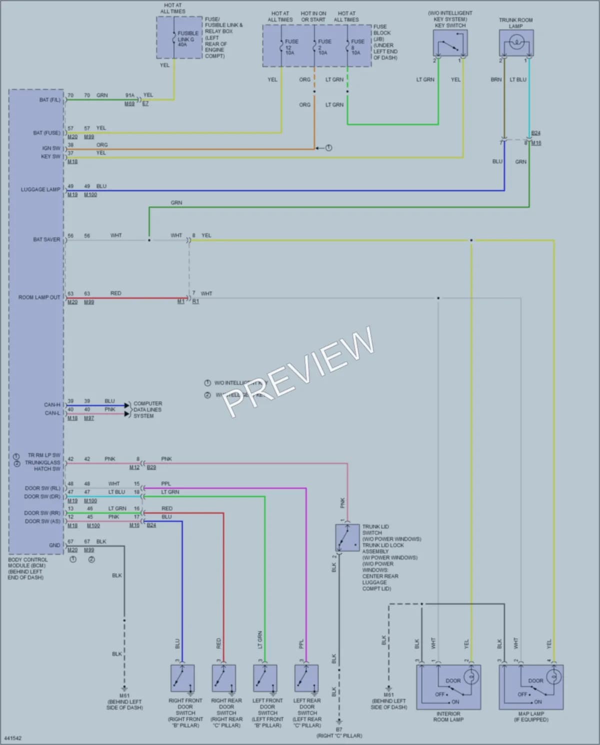2014 Nissan Versa Interior Lights wiring diagram preview