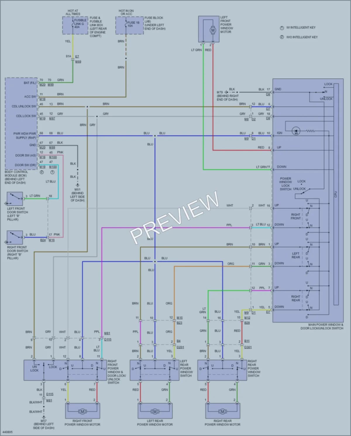 2014 Nissan Versa Power Windows wiring diagram preview