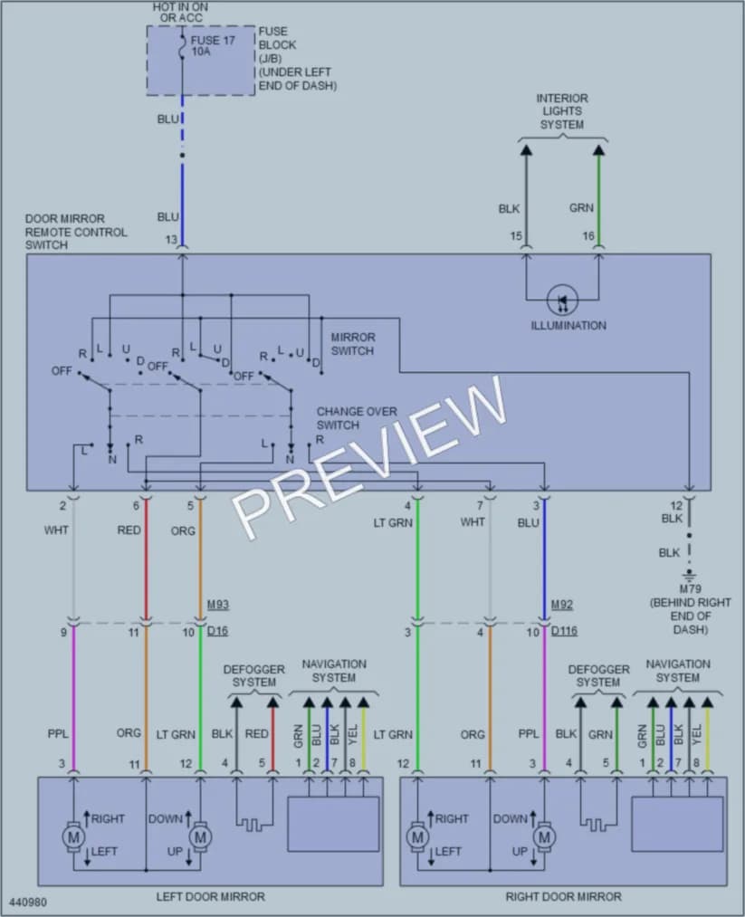 2014 Nissan VersaNote Power Mirrors wiring diagram preview