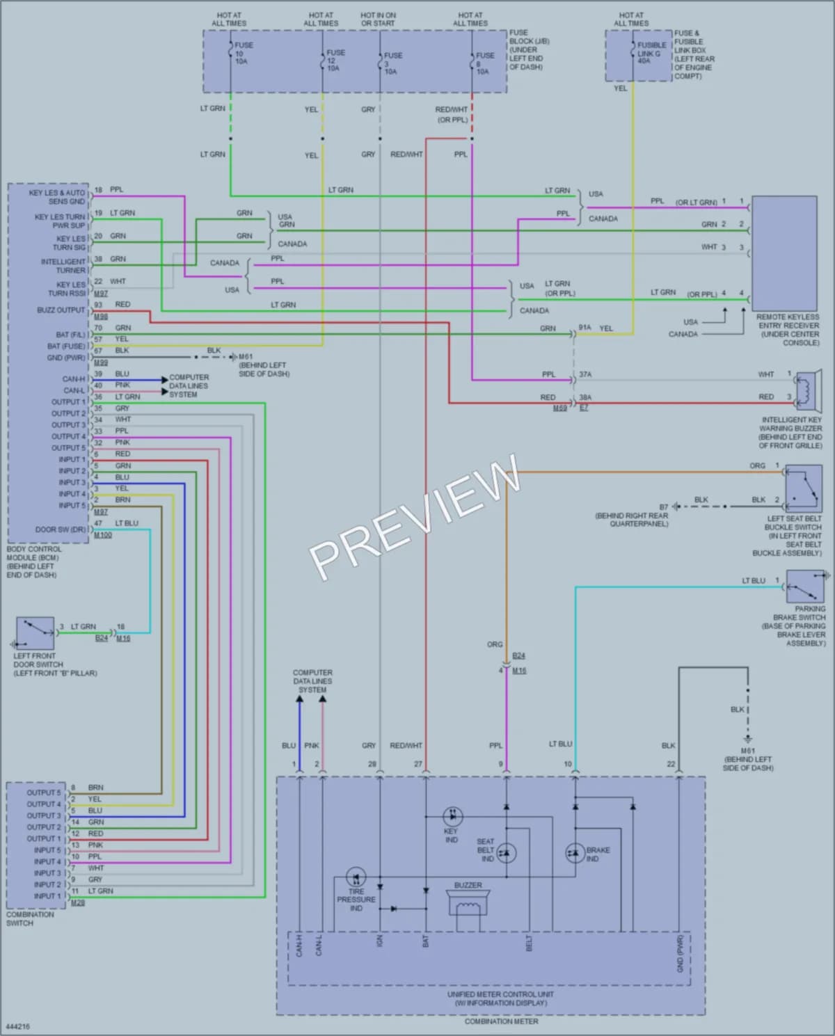 2014 Nissan VersaNote Warning Systems wiring diagram preview