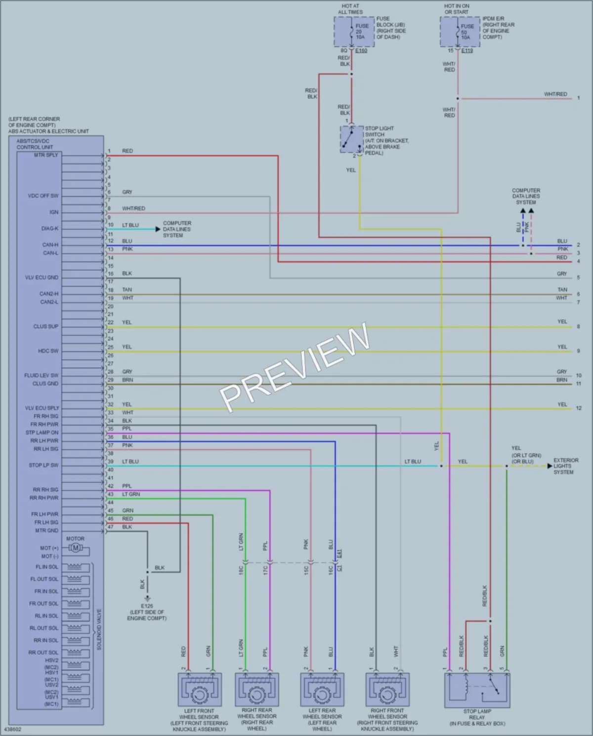 2014 Nissan Xterra Anti Lock Brakes wiring diagram preview