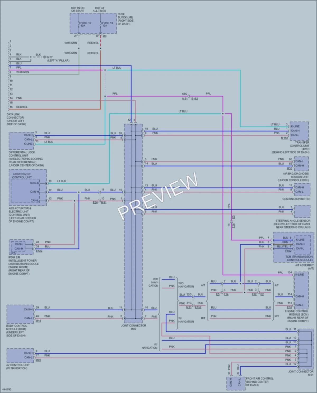 2014 Nissan Xterra Computer Data Lines wiring diagram preview
