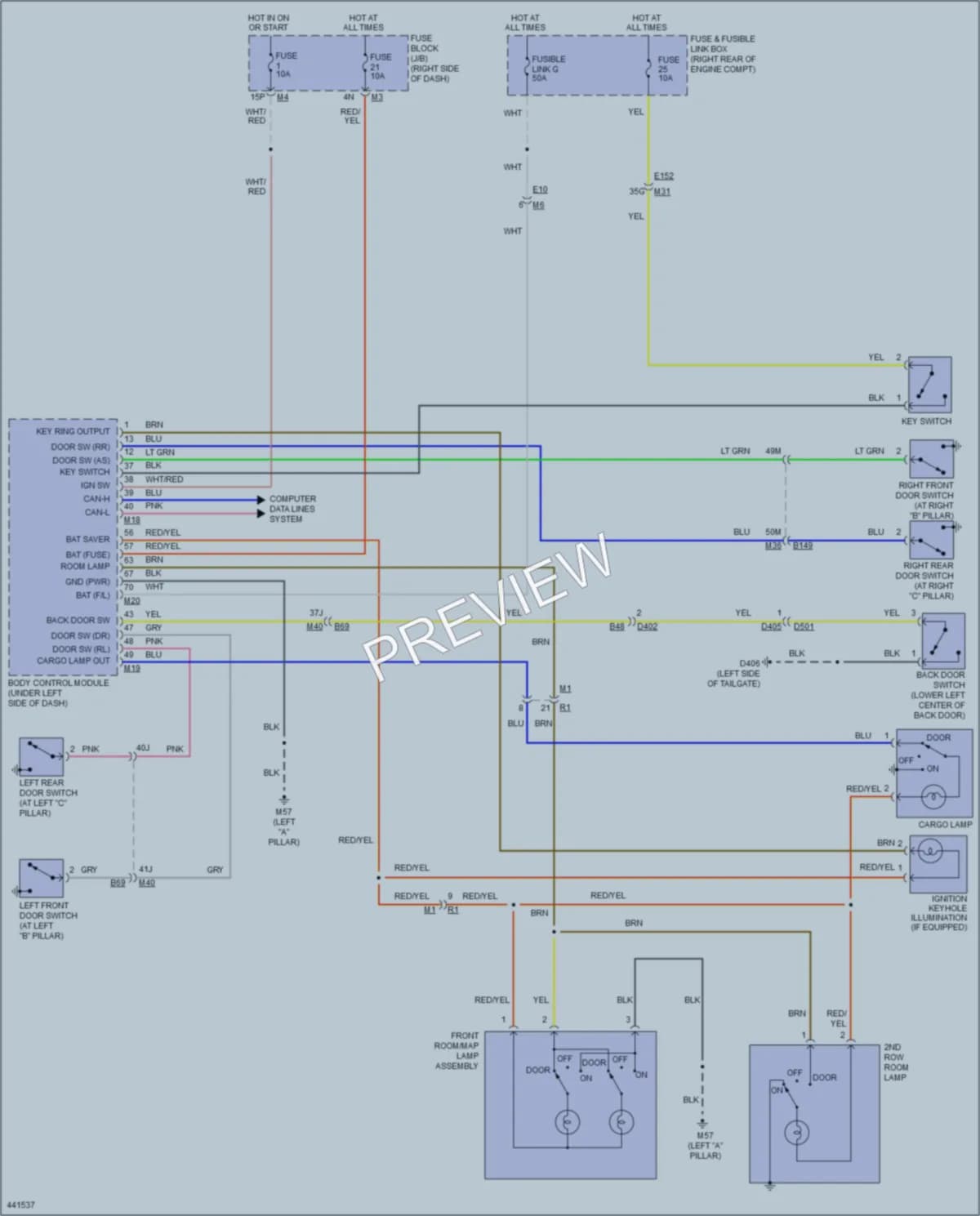 2014 Nissan Xterra Interior Lights wiring diagram preview