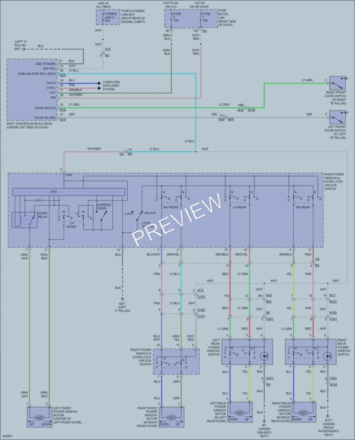 2014 Nissan Xterra Power Windows wiring diagram preview
