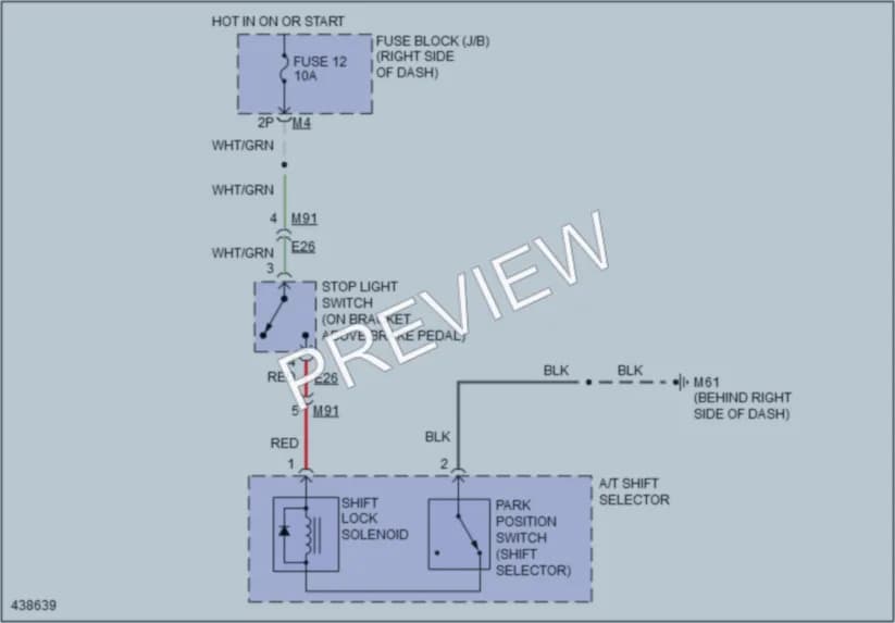 2014 Nissan Xterra Shift Interlock wiring diagram preview