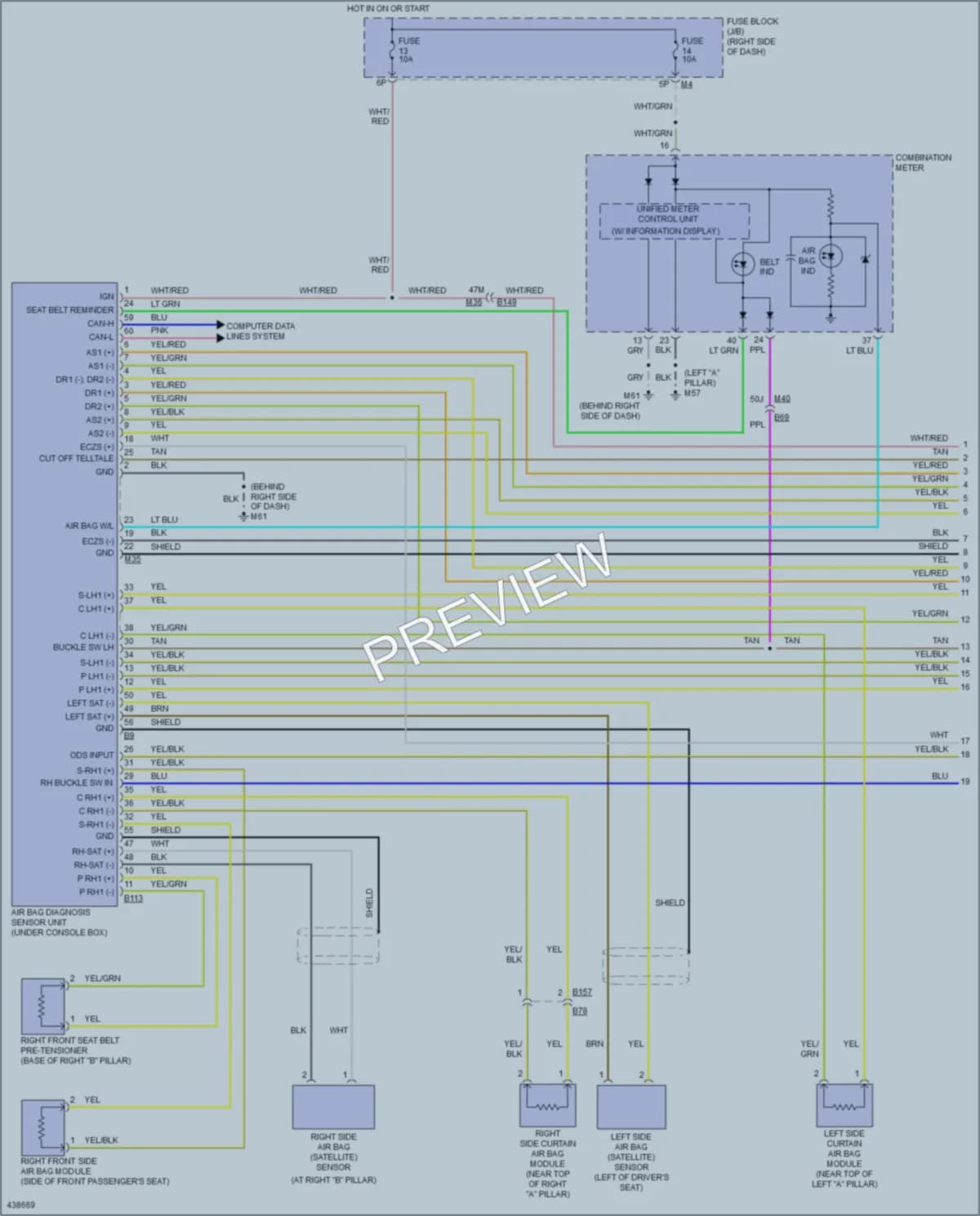 2014 Nissan Xterra Supplemental Restraints wiring diagram preview