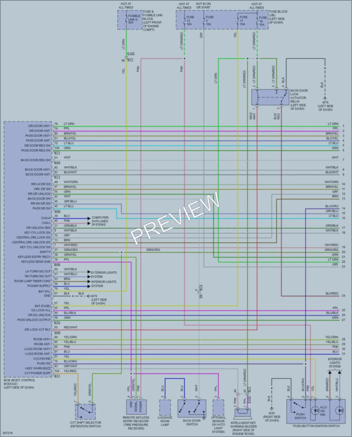 2014 Nissan cube Power Door Locks wiring diagram preview