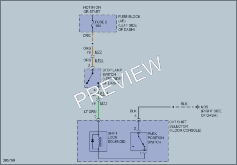 2014 Nissan cube Shift Interlock wiring diagram preview