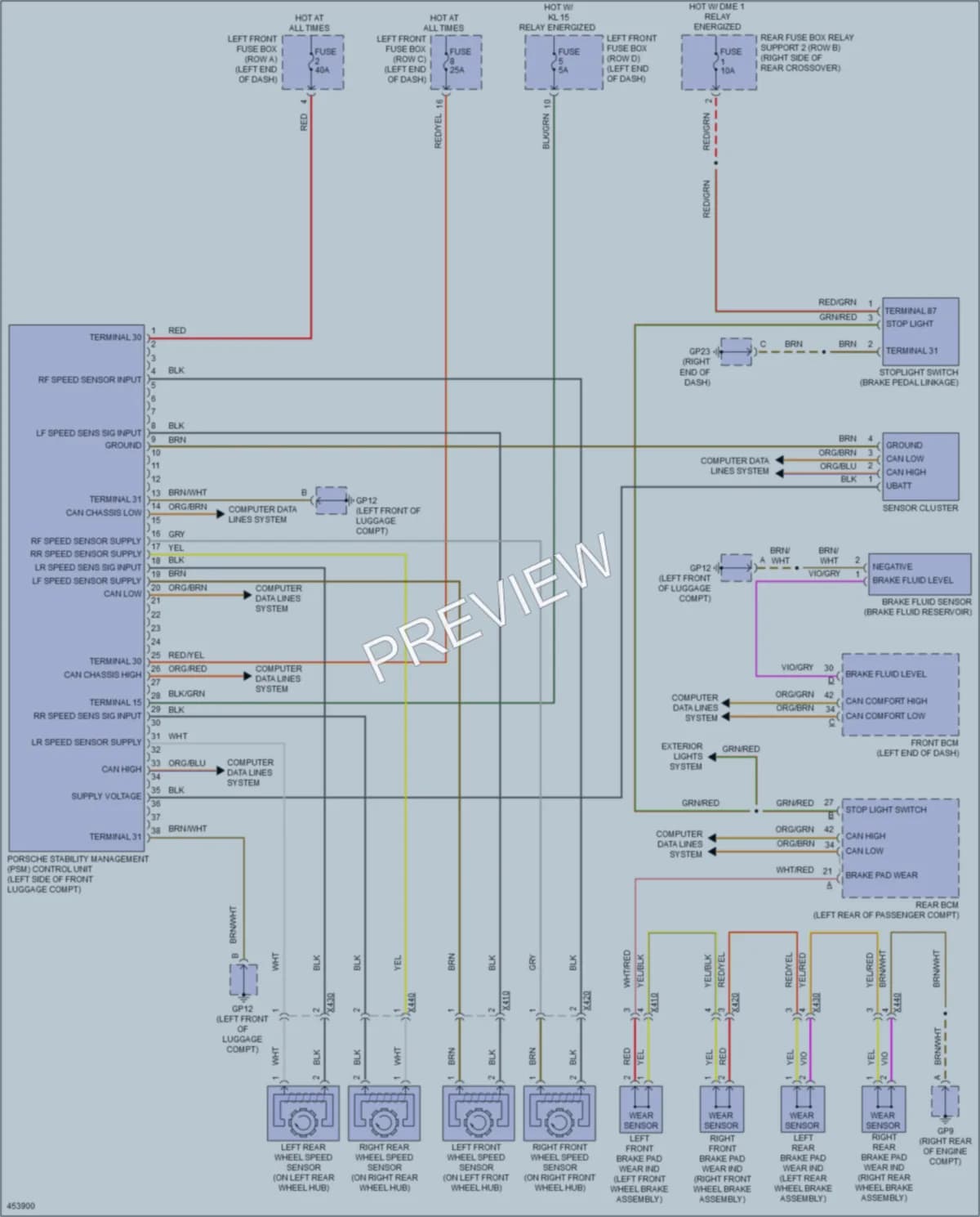 2014 Porsche 911 Anti Lock Brakes wiring diagram preview