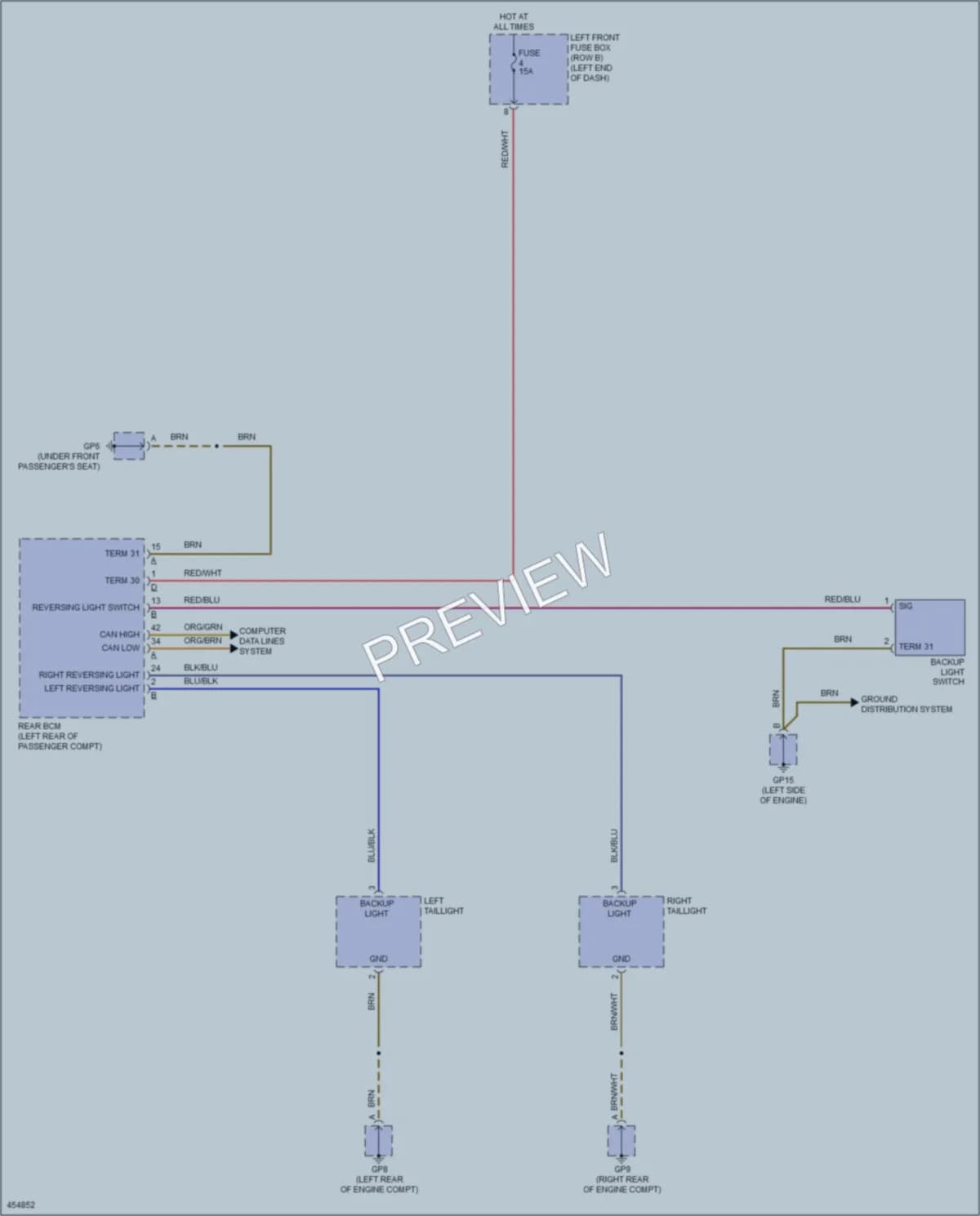 2014 Porsche 911 Exterior Lights wiring diagram preview