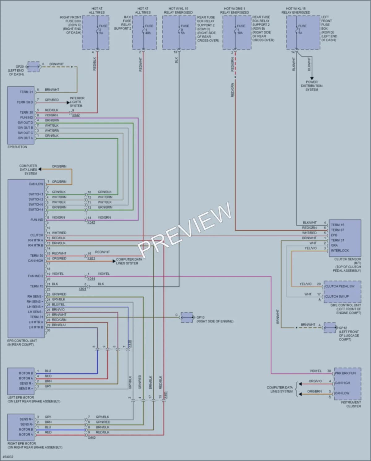 2014 Porsche 911 Shift Interlock wiring diagram preview
