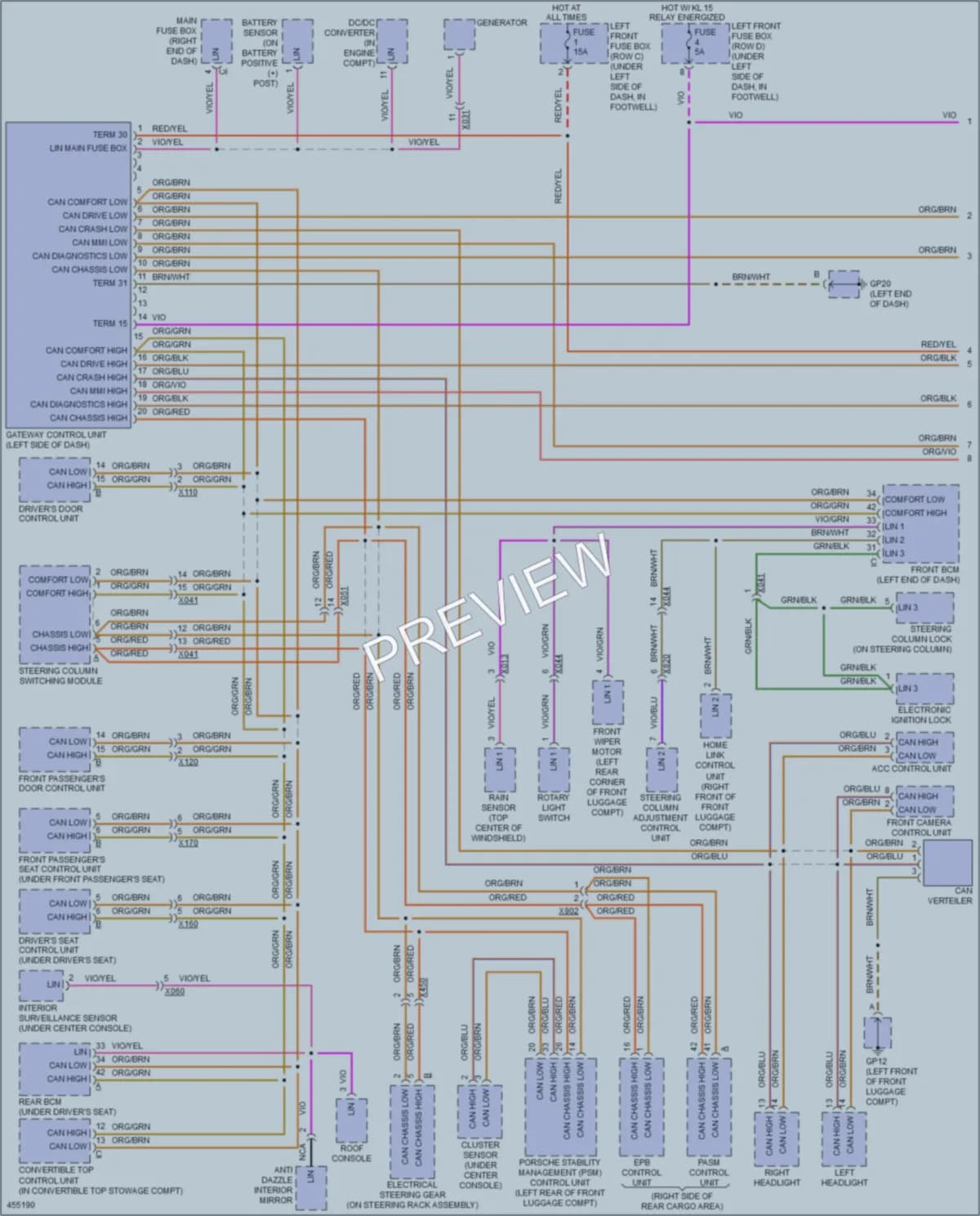 2014 Porsche Boxster Computer Data Lines wiring diagram preview