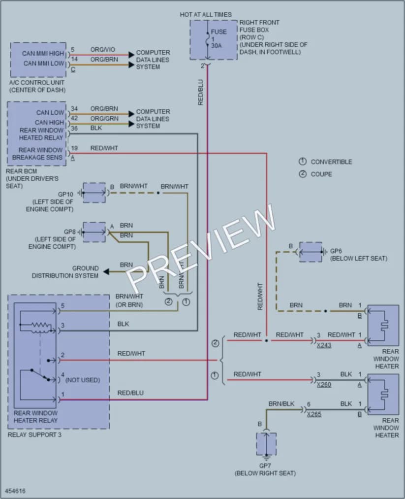 2014 Porsche Boxster Defoggers wiring diagram preview