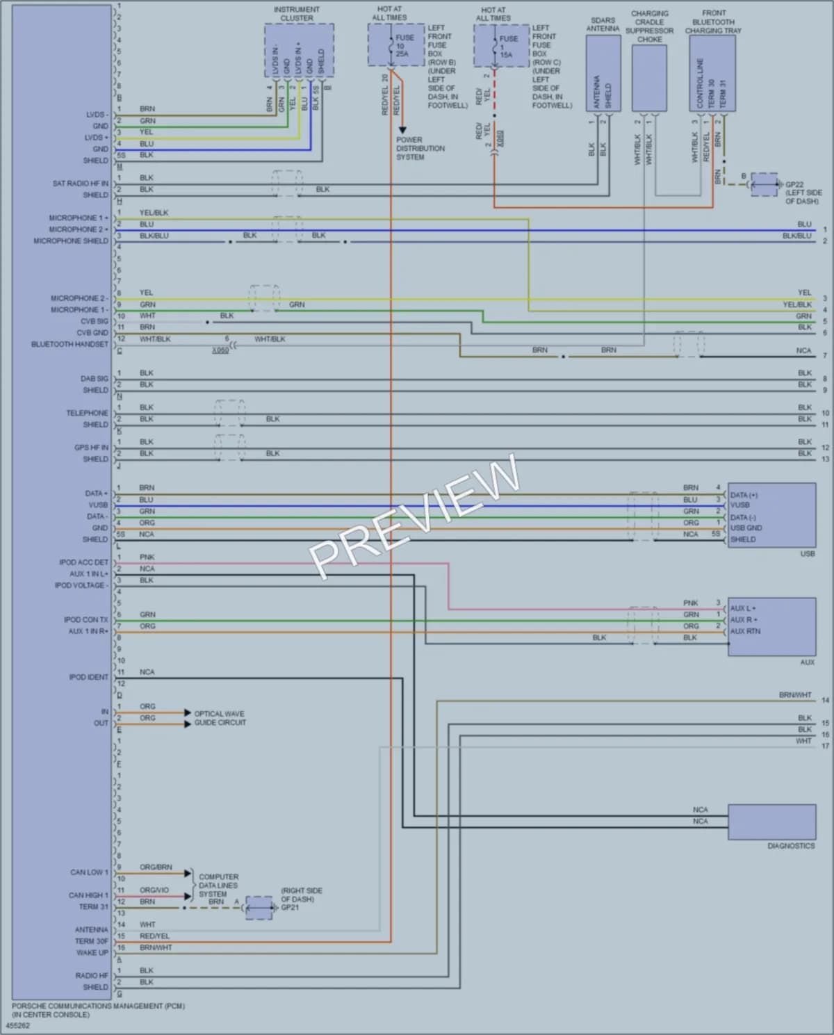 2014 Porsche Boxster Radio wiring diagram preview