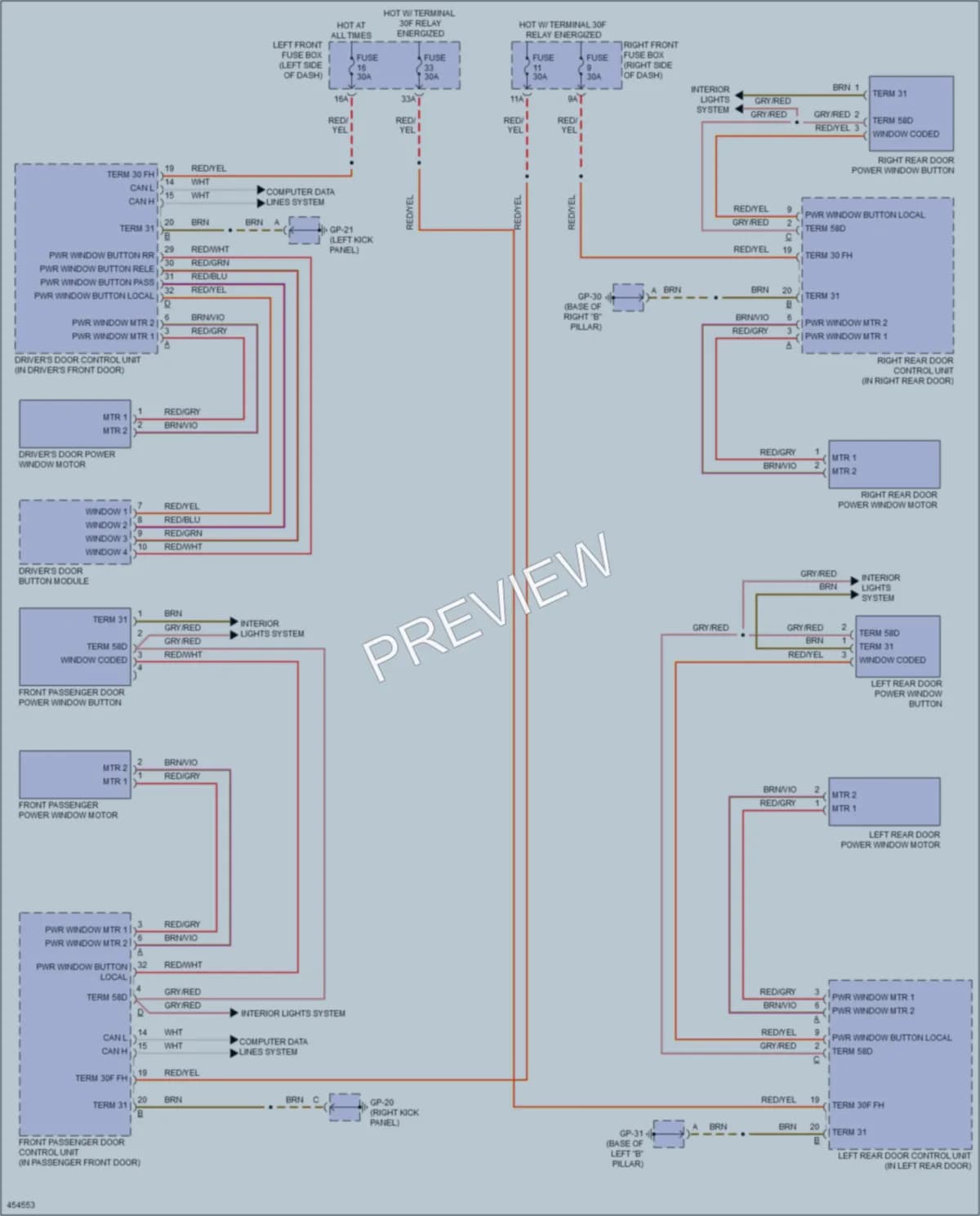 2014 Porsche Cayenne Power Windows wiring diagram preview