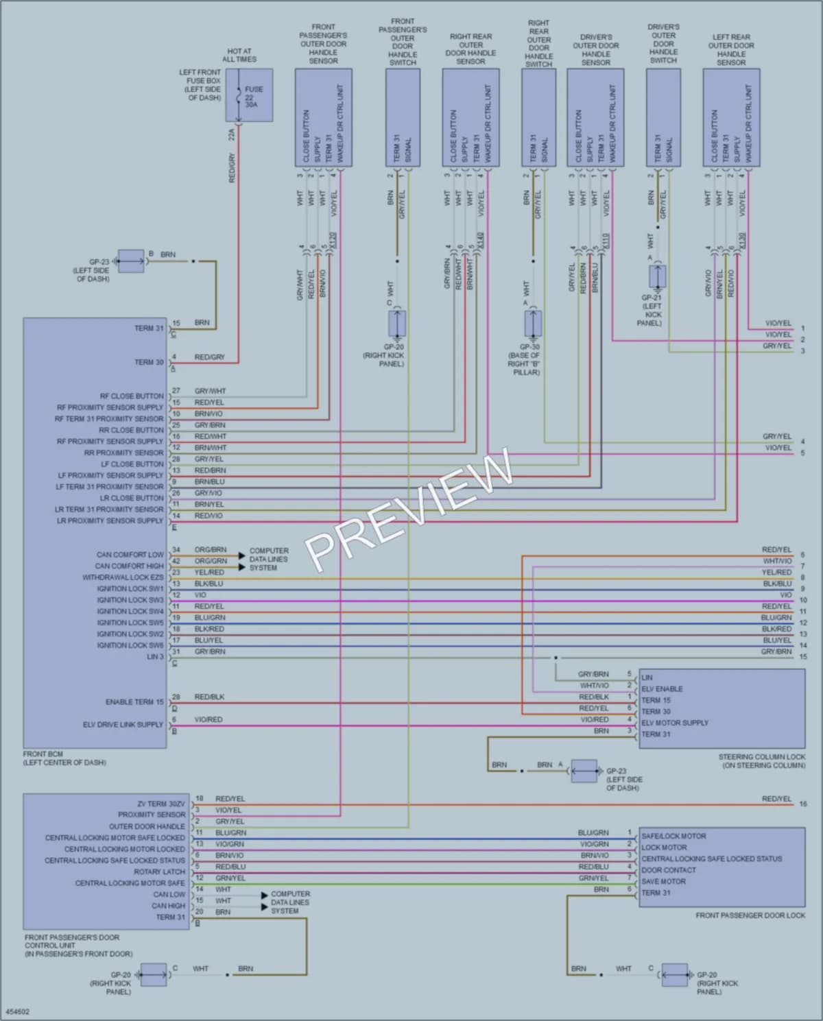 2014 Porsche CayenneHybrid Anti Theft wiring diagram preview