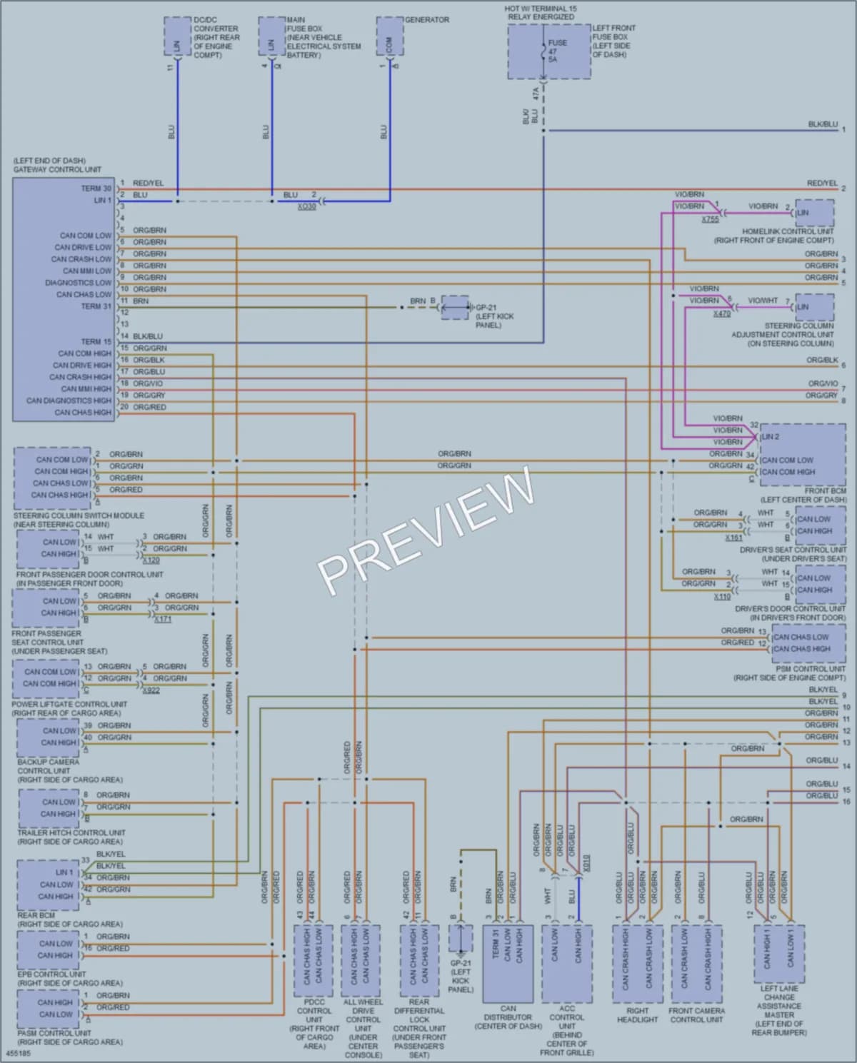 2014 Porsche CayenneHybrid Computer Data Lines wiring diagram preview