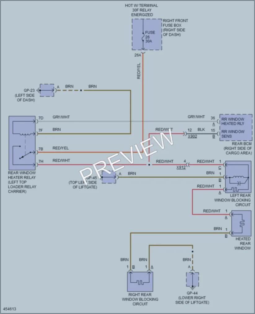 2014 Porsche CayenneHybrid Defoggers wiring diagram preview