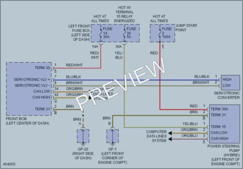 2014 Porsche CayenneHybrid Electronic Power Steering wiring diagram preview