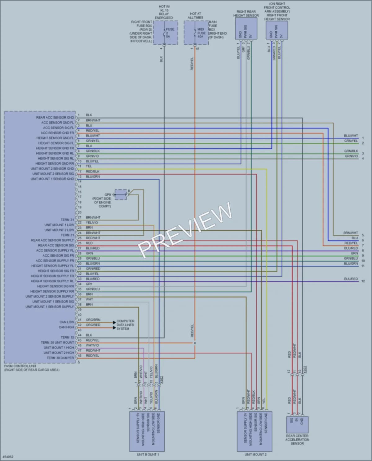 2014 Porsche Cayman Electronic Suspension wiring diagram preview