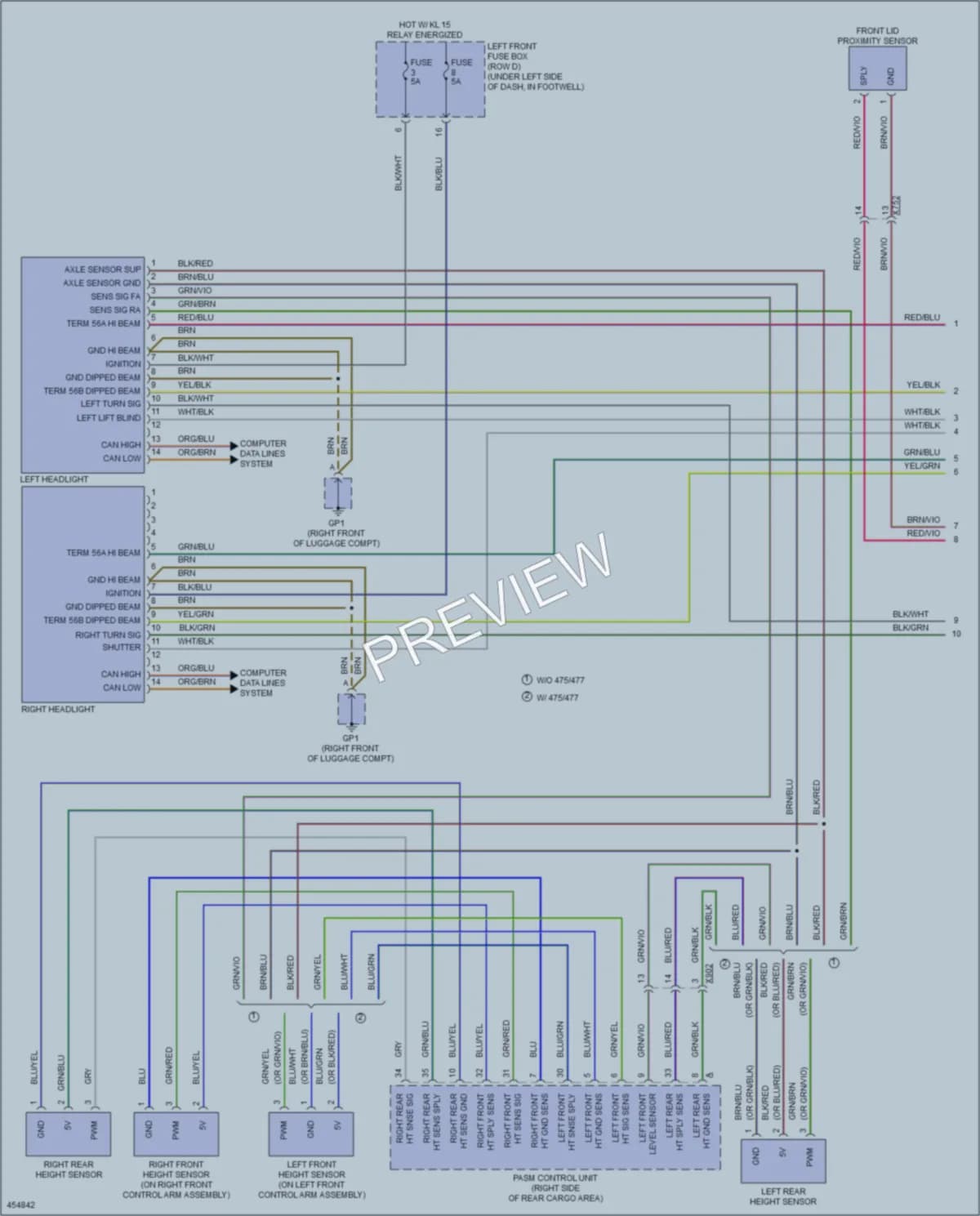 2014 Porsche Cayman Headlights wiring diagram preview