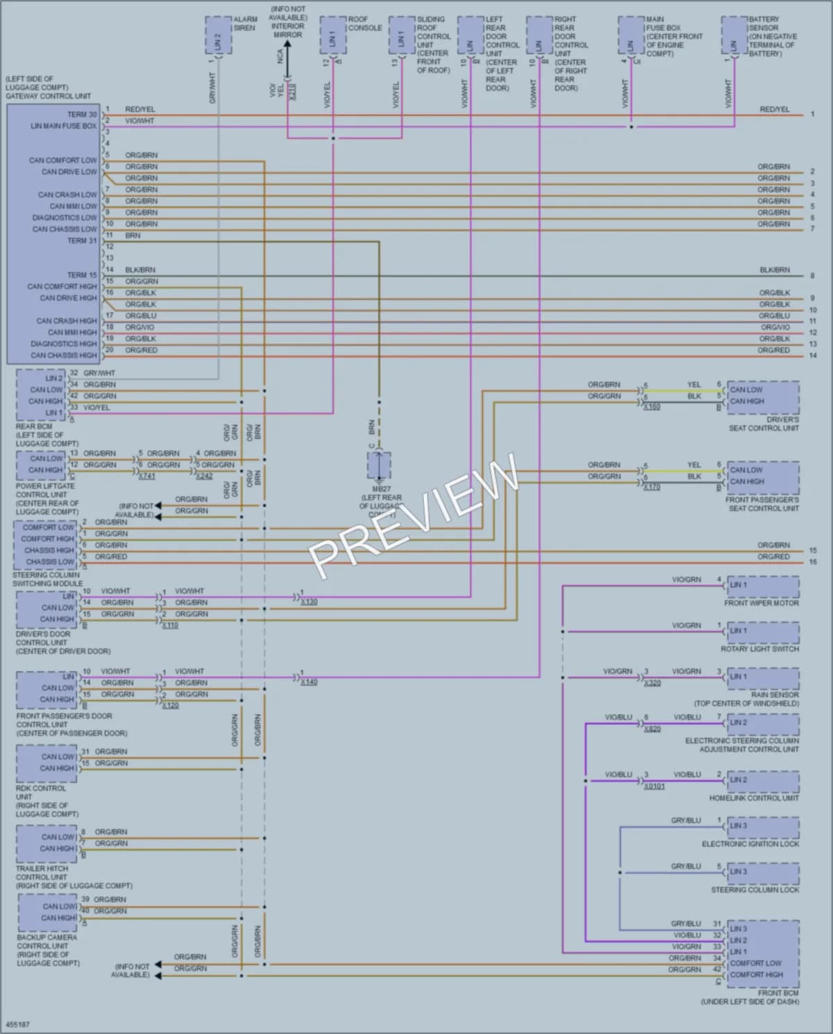 2014 Porsche Panamera Computer Data Lines wiring diagram preview