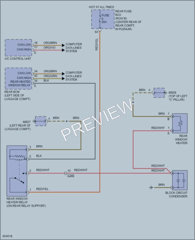 2014 Porsche Panamera Defoggers wiring diagram preview