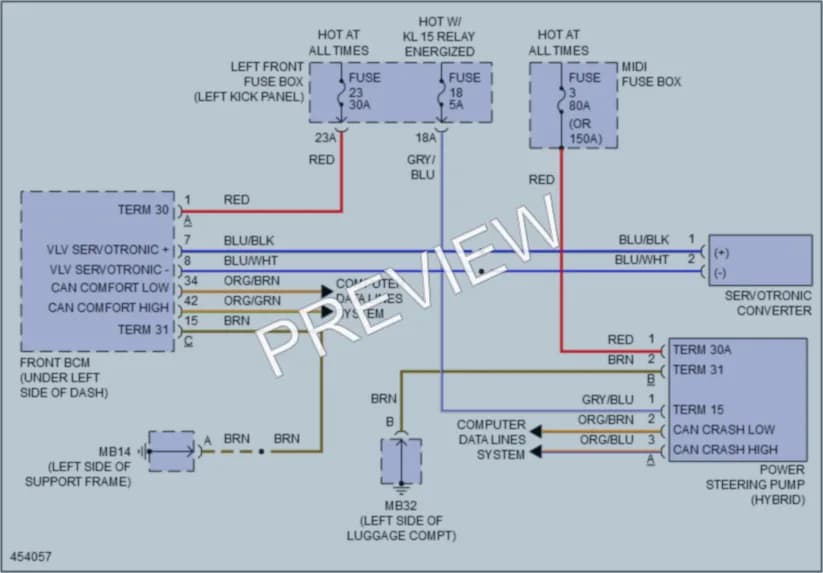 2014 Porsche Panamera Electronic Power Steering wiring diagram preview
