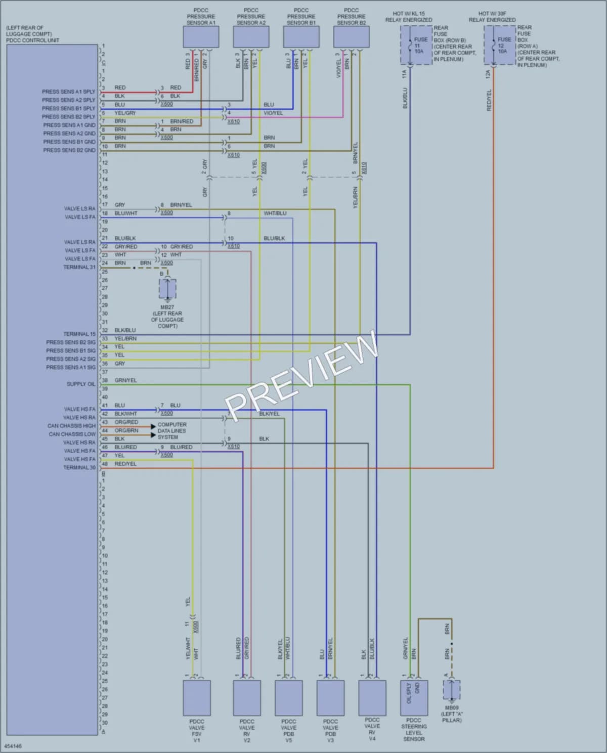 2014 Porsche Panamera Electronic Suspension wiring diagram preview