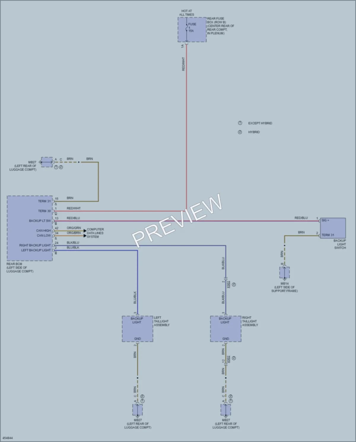 2014 Porsche Panamera Exterior Lights wiring diagram preview