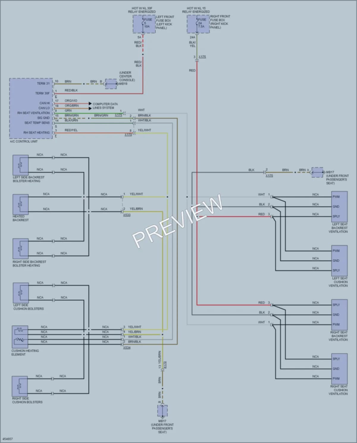 2014 Porsche Panamera Power Seats wiring diagram preview