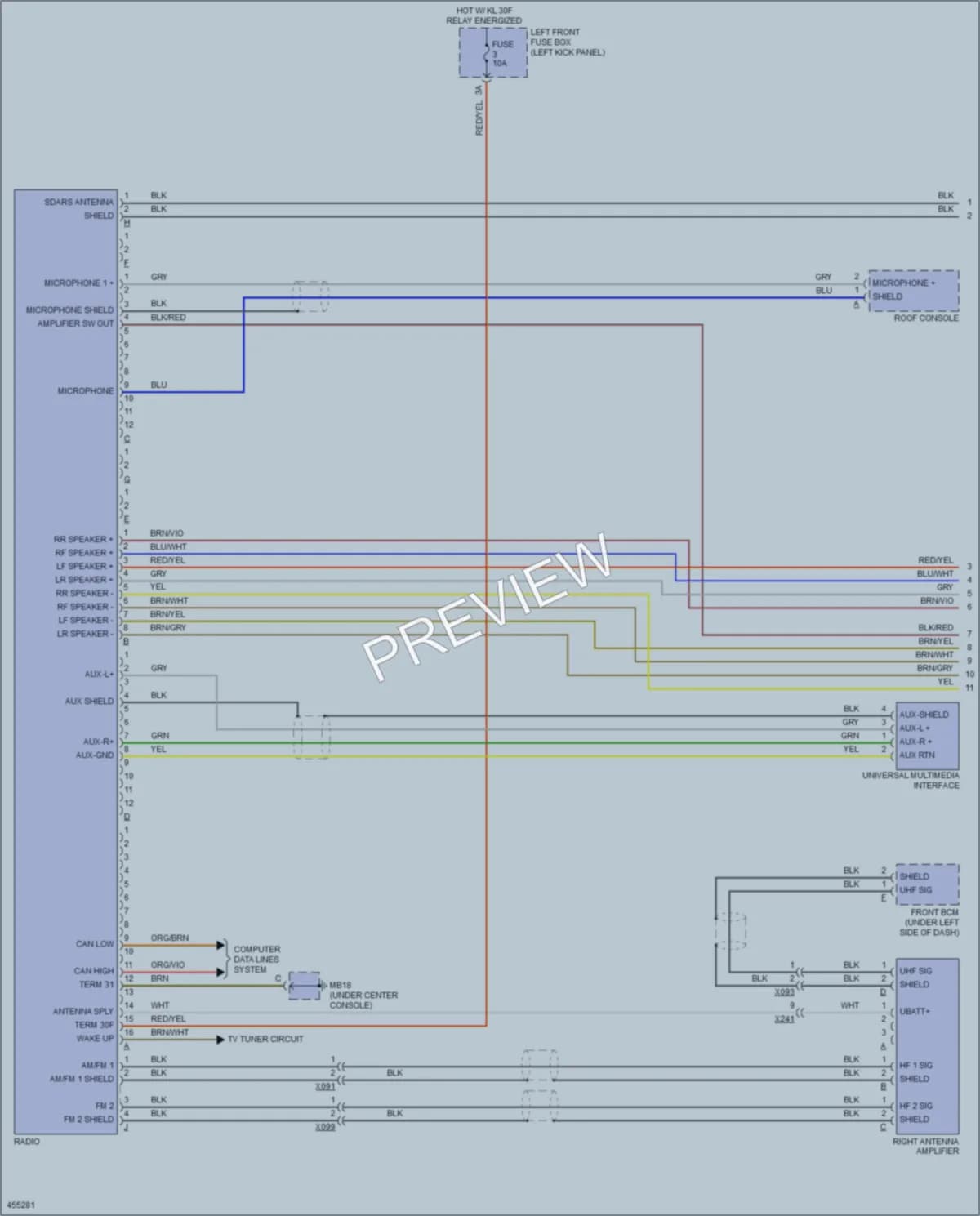2014 Porsche Panamera Radio wiring diagram preview