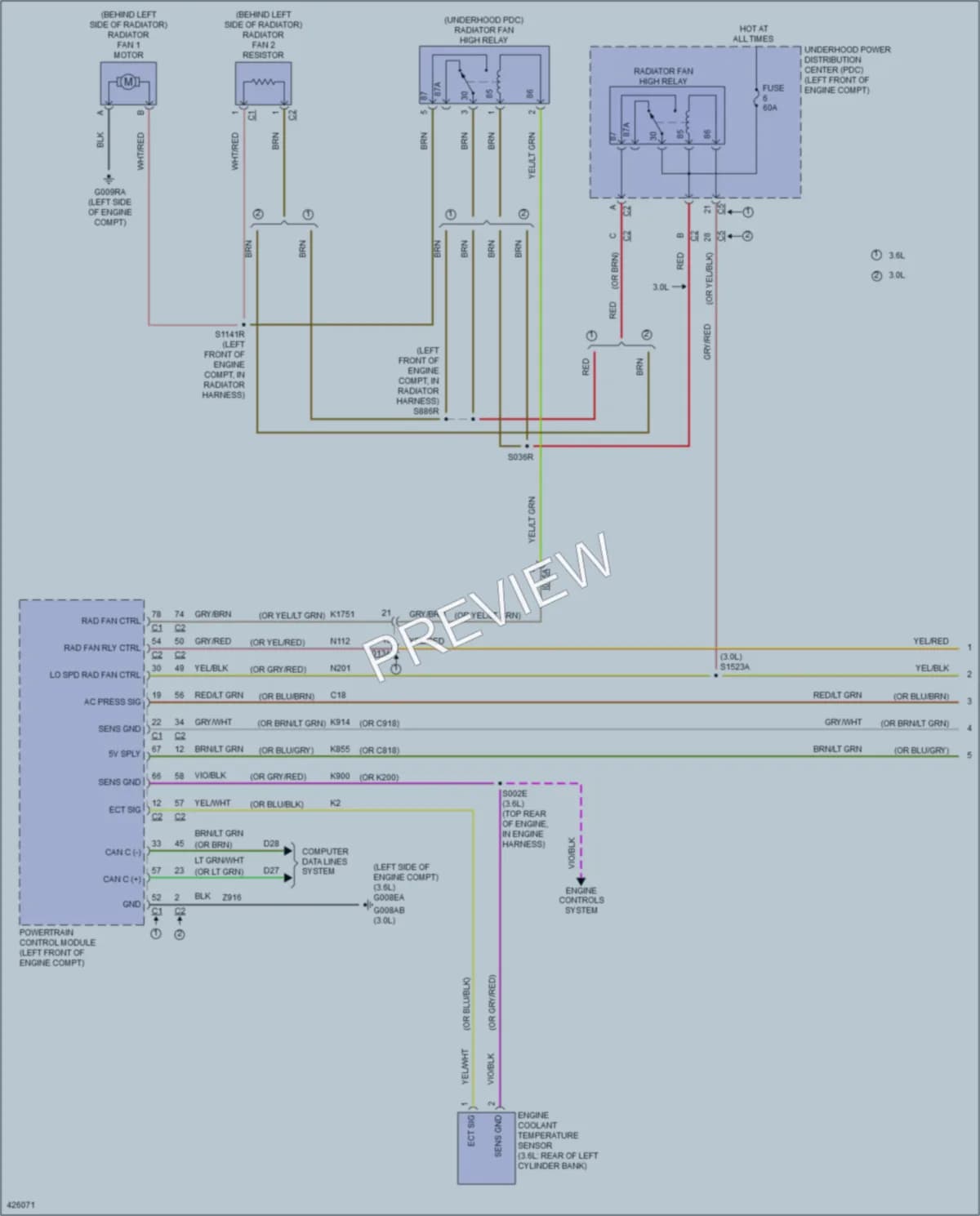 2014 Ram 1500ProMaster Cooling Fan wiring diagram preview