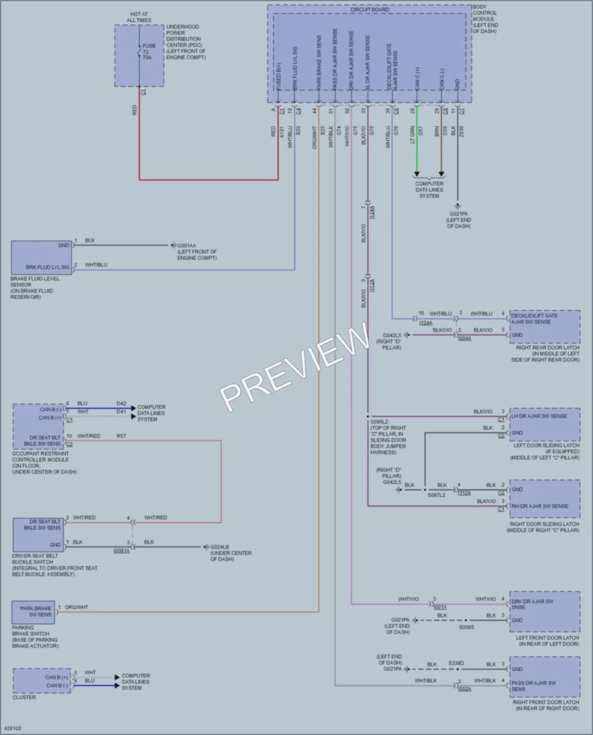 2014 Ram 1500ProMaster Warning Systems wiring diagram preview