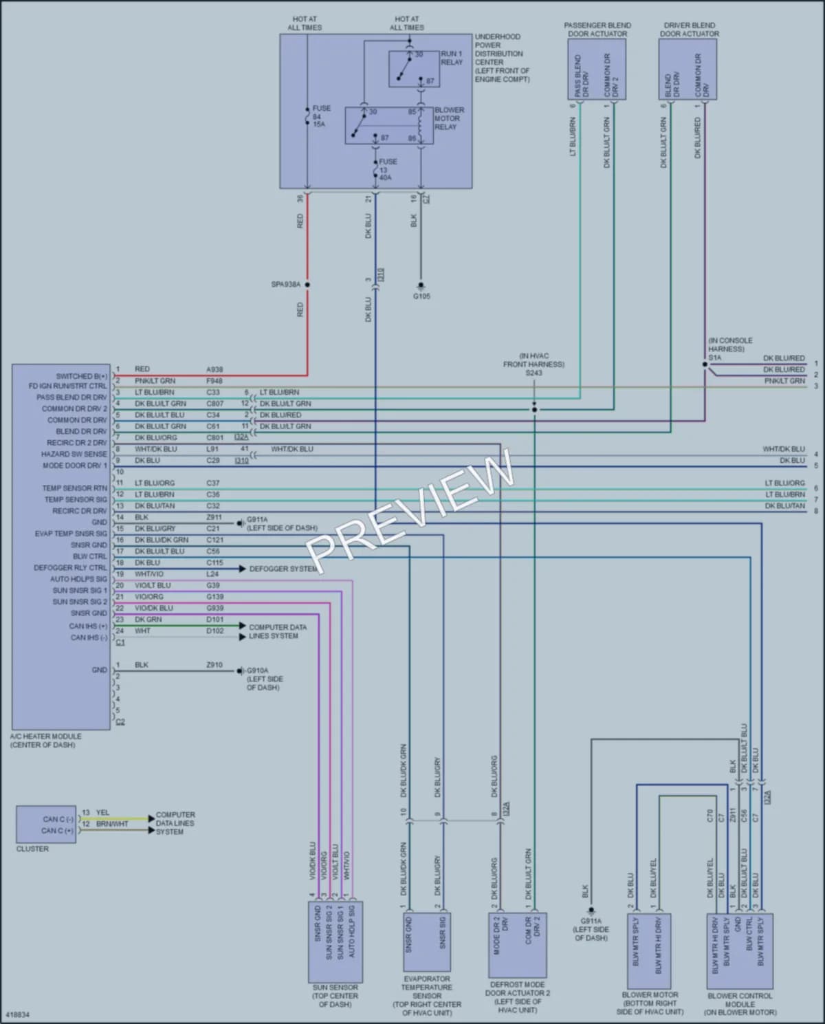 2014 Ram 2500Pickup Air Conditioning wiring diagram preview