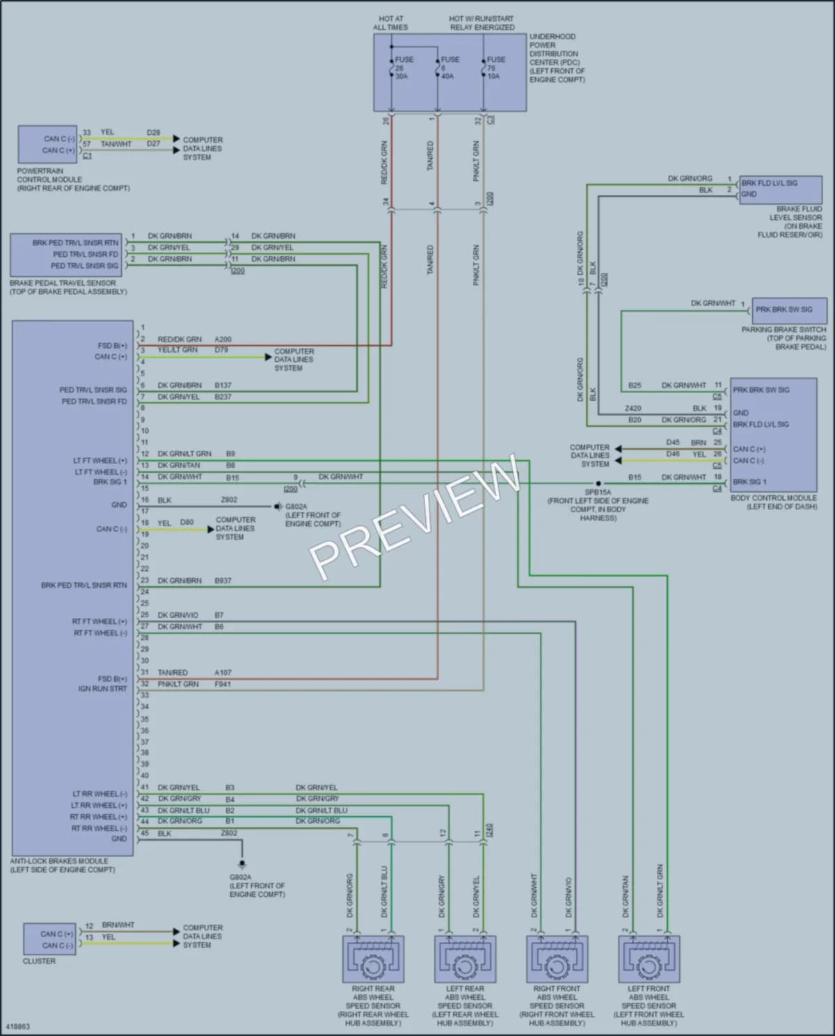 2014 Ram 2500Pickup Anti Lock Brakes wiring diagram preview