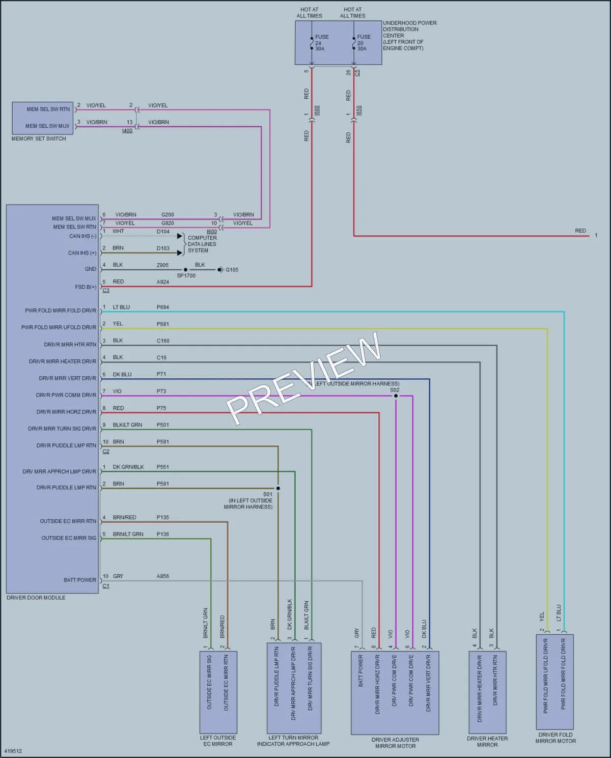 2014 Ram 2500Pickup Memory Systems wiring diagram preview