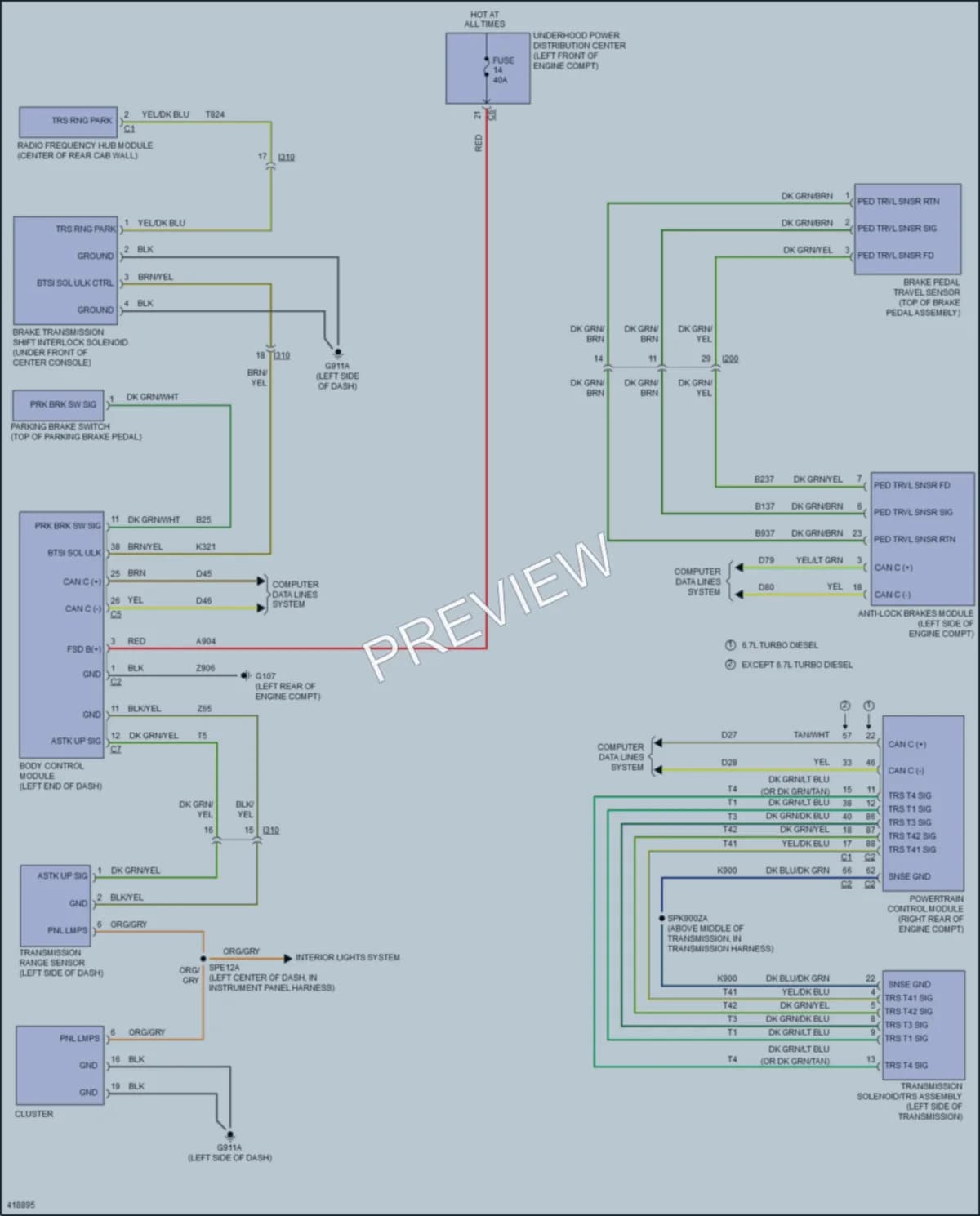 2014 Ram 2500Pickup Shift Interlock wiring diagram preview