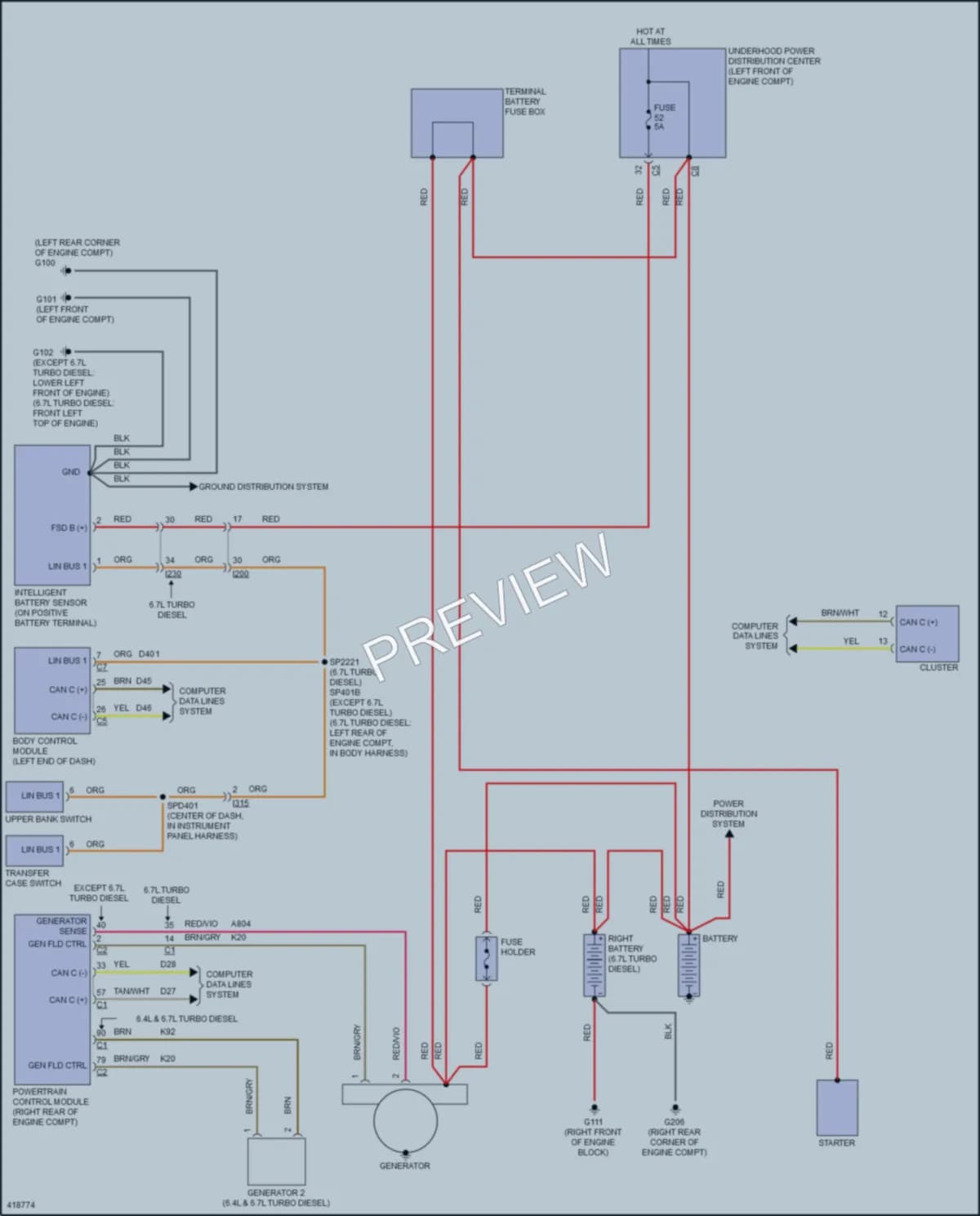 2014 Ram 2500Pickup Starting Charging wiring diagram preview