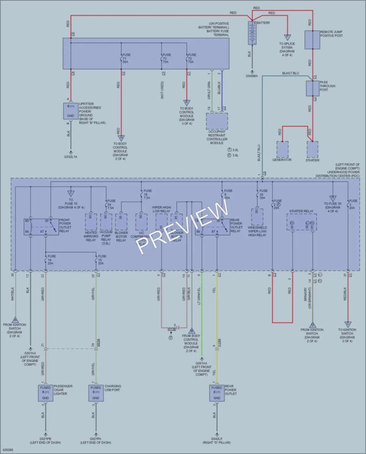 2014 Ram 2500ProMaster Power Distribution wiring diagram preview