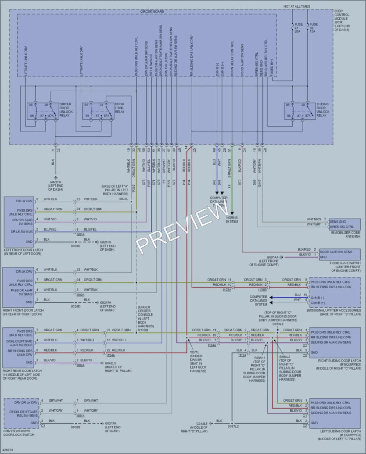 2014 Ram 2500ProMaster Power Door Locks wiring diagram preview