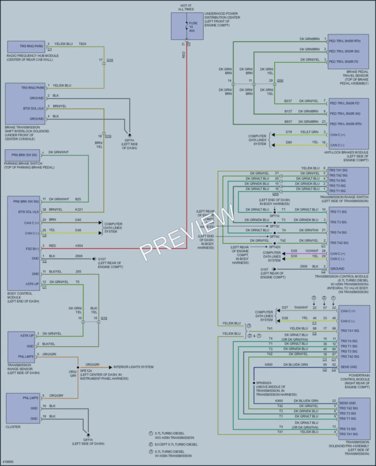2014 Ram 3500Pickup Shift Interlock wiring diagram preview