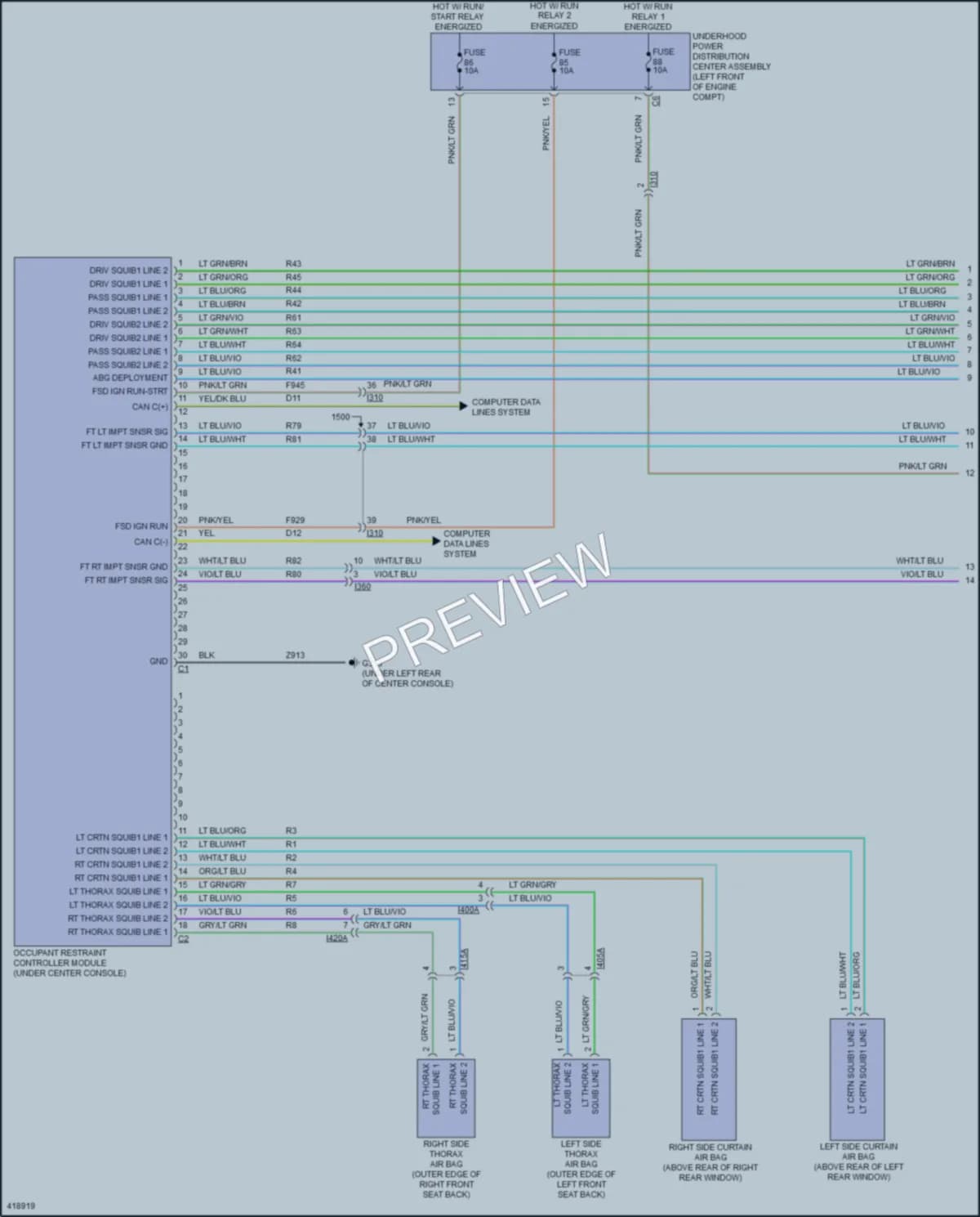 2014 Ram 3500Pickup Supplemental Restraints wiring diagram preview