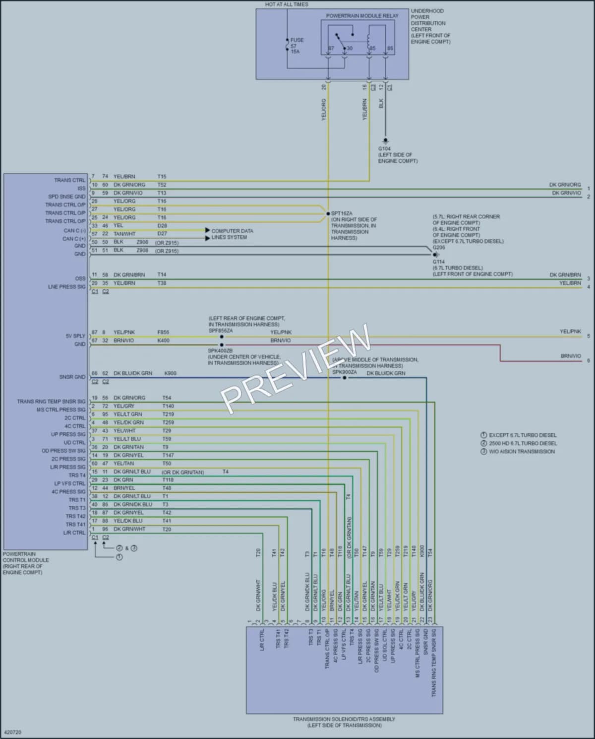 2014 Ram 3500Pickup Transmission wiring diagram preview
