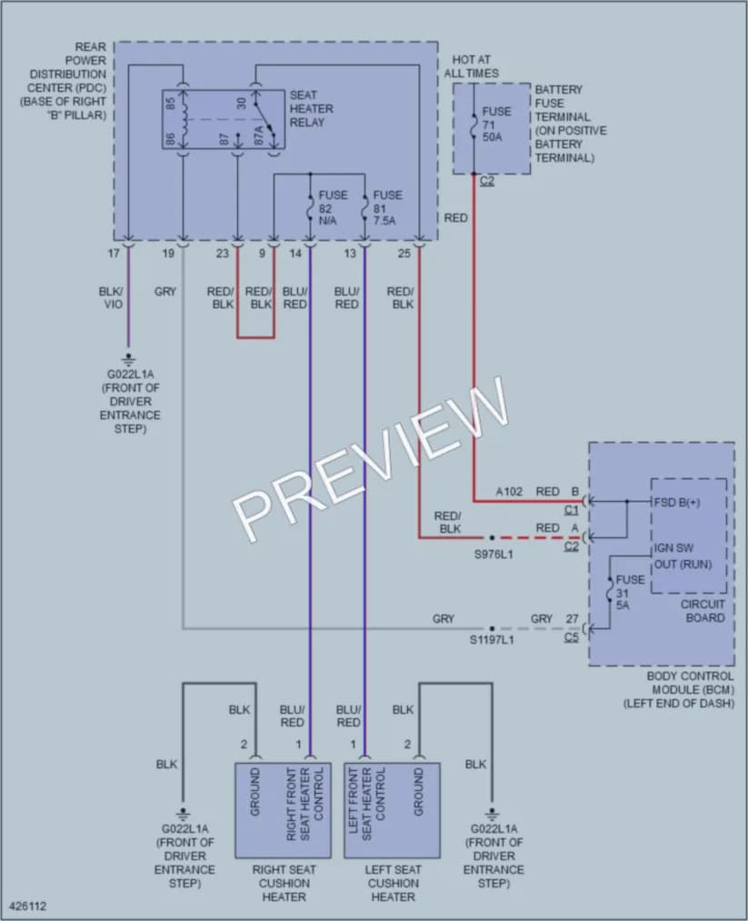 2014 Ram 3500ProMaster Power Seats wiring diagram preview